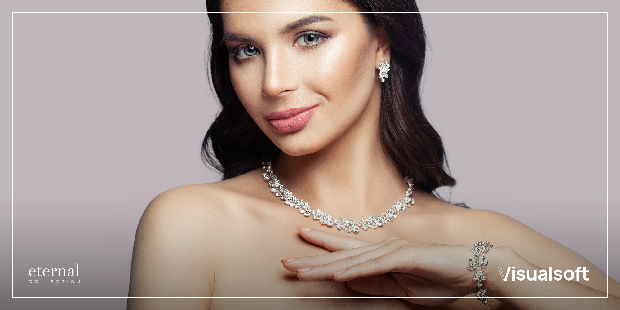 Someone wearing Eternal collection's necklace, earrings and bracelet  