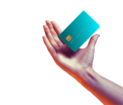 credit card and hand
